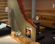 Wood-fired sauna stoves with water tank