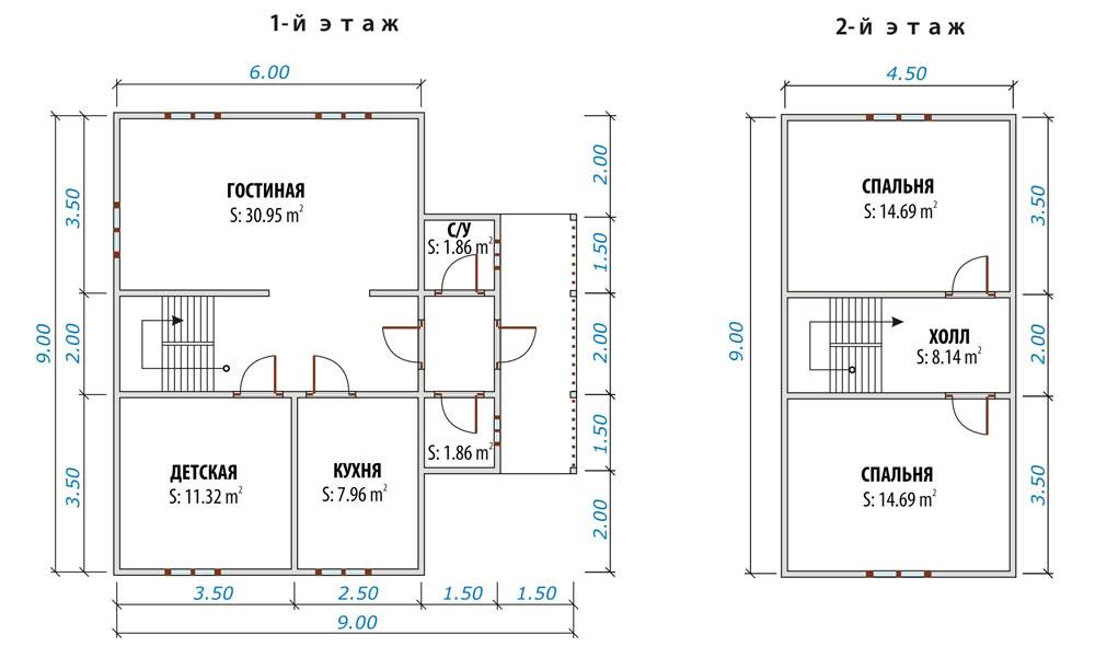 Пример за класическо оформление на къщата 9x9