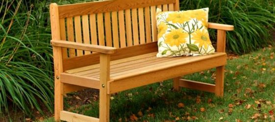 DIY garden bench with a back: drawings