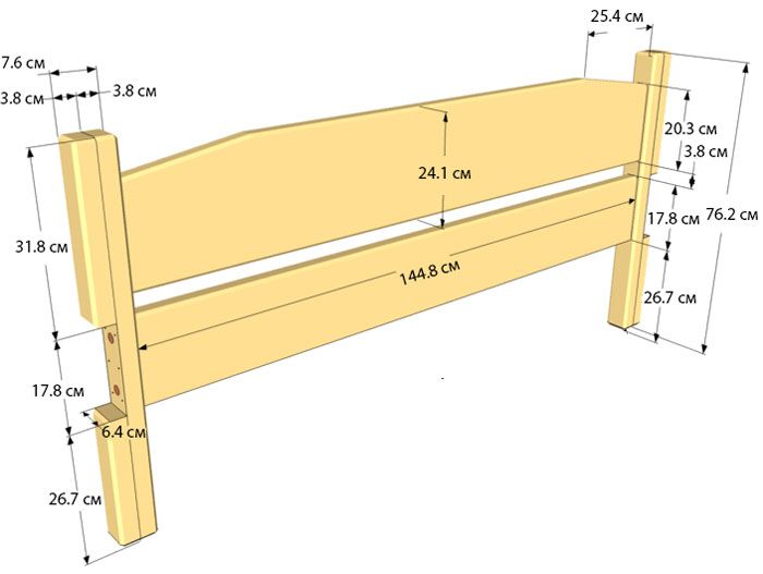 Опция за скица за изработване на гърба на дървено легло
