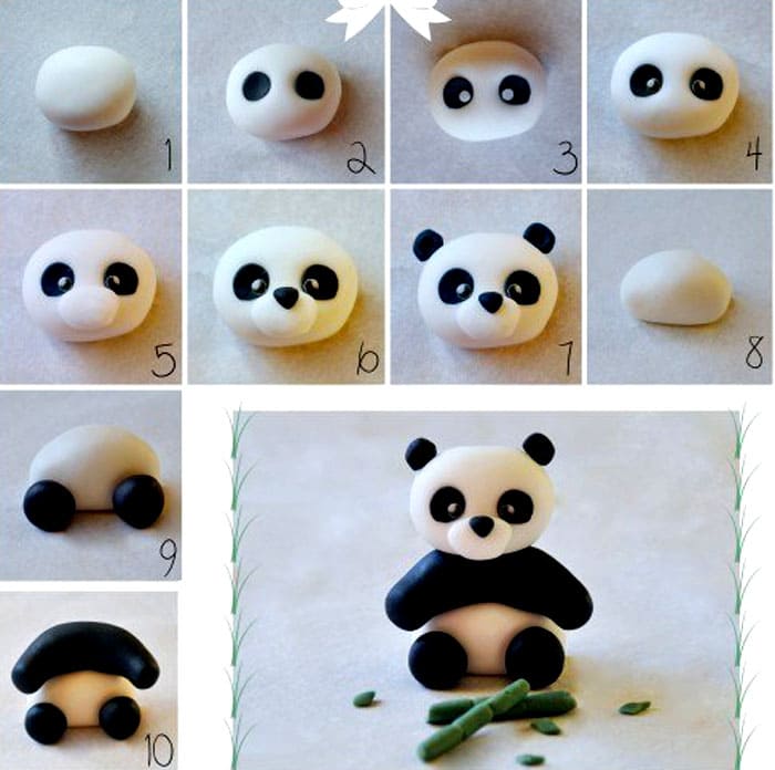 Доста трудно е да направите панда, но снимка стъпка по стъпка ще ви помогне да се ориентирате на всеки етап.