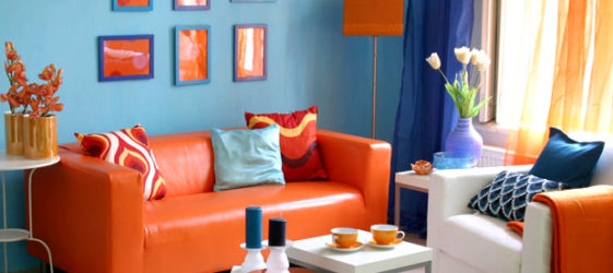 Cool colors and warm colors in the interior